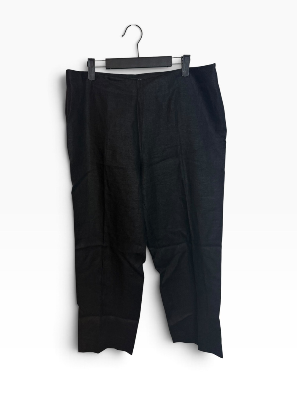 Talbots Black Irish Linen Classic Side Zip Straight Leg Pants